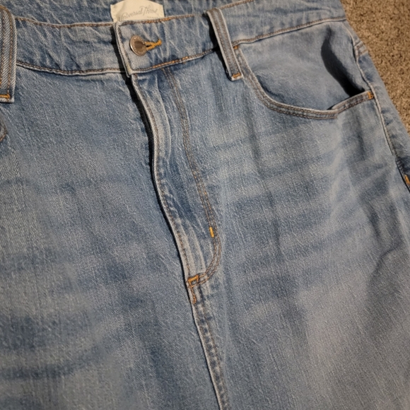 Pre-loved universal thread womens maxi fringe bottom front split demin skirt - Picture 8 of 9